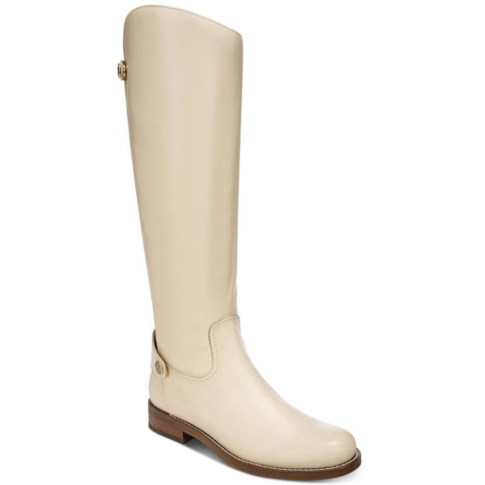 Sam Edelman Womens Mikala Beige Leather Riding Tall Knee-High Boots Shoes NWOB